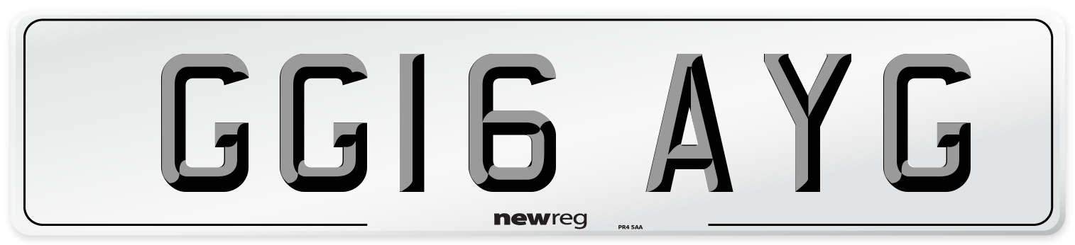 GG16 AYG Number Plate from New Reg